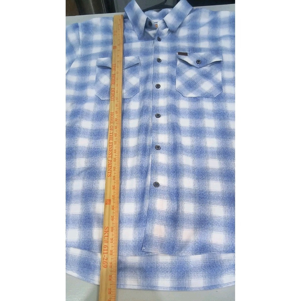 Dixxon Lanukai Blue White Flannel Long Sleeve Button up Shirt 3xl - Picture 8 of 9